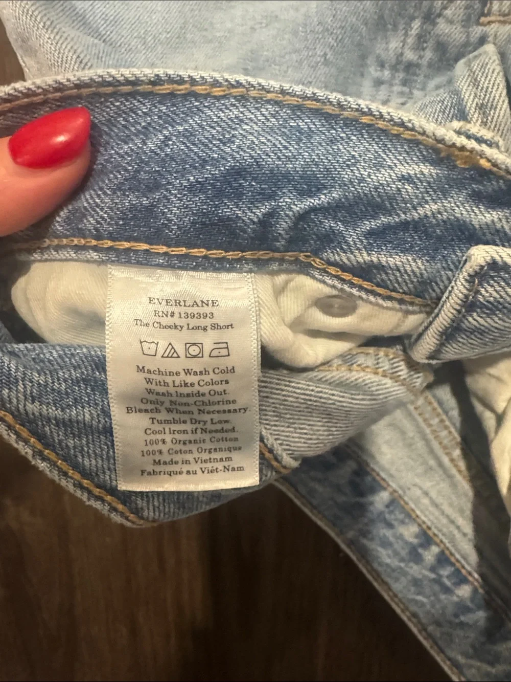 Everlane Cheeky Long Denim Shorts